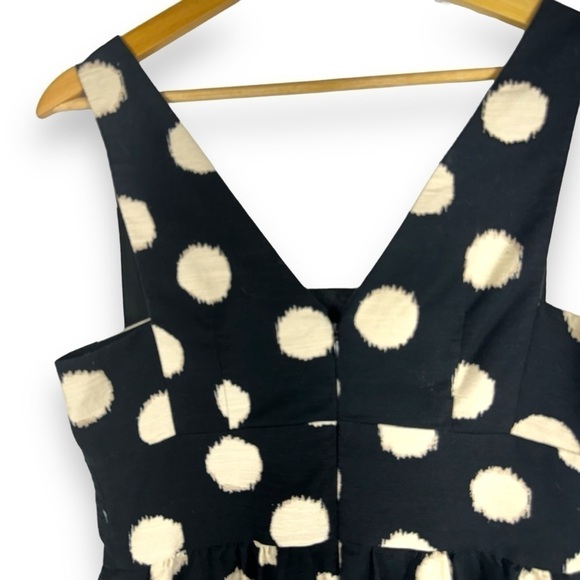 4 for $40 SALE!LOFT Factory V Neck Polka Dot Midi Dress, Black/Cream Dot, Size 4 - Picture 11 of 13